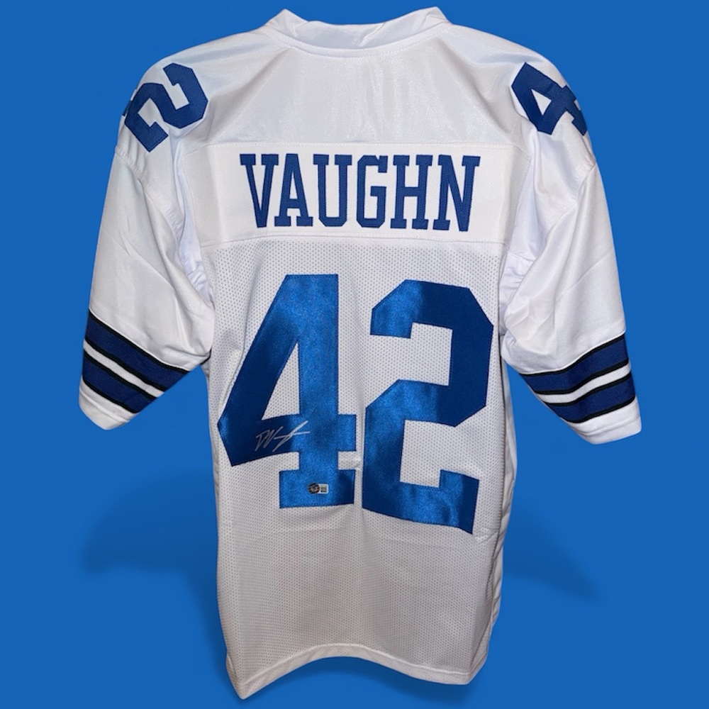 🏈SIGNED Deuce Vaughn jersey size XL. Dallas Cowboys #42. Beckett witnessed. NEW